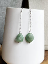 Load image into Gallery viewer, Faceted Aventurine Chain Drop Earrings
