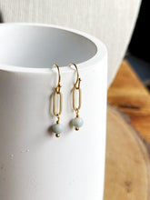 Load image into Gallery viewer, Amazonite Oval Earrings
