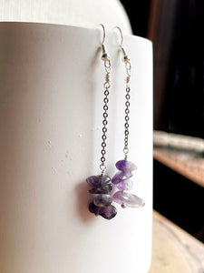 Amethyst Chip Earrings