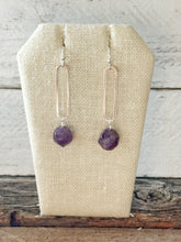 Load image into Gallery viewer, Amethyst Oval Drop Earrings
