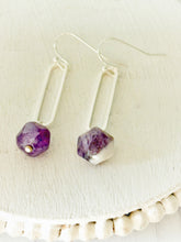Load image into Gallery viewer, Amethyst Oval Drop Earrings

