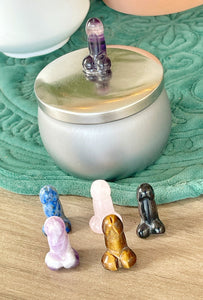 Penis Gemstone Stash Jar - Organic Soy Wax Candle