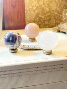 Crystal Ball + Stand - Clear Quartz, Amethyst, Labradorite, and Rose Quartz