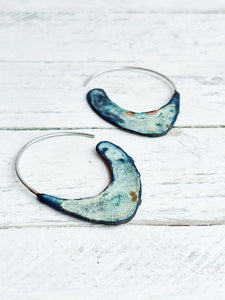 Reversible Rust and Blue Patina Earrings