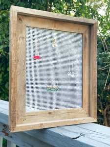 Barn Wood Frame Earring Display