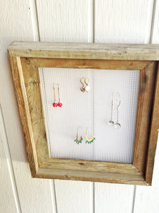 Barn Wood Frame Earring Display