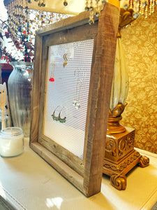 Barn Wood Frame Earring Display