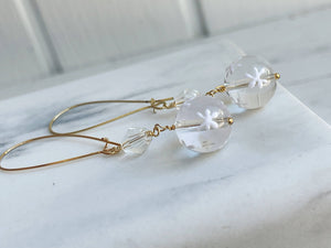 Winter Snowflake Glass Earrings