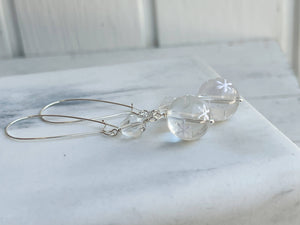 Winter Snowflake Glass Earrings