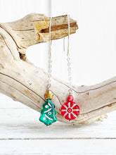 Load image into Gallery viewer, Festive Glass Christmas Earrings
