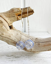 Load image into Gallery viewer, Blue Swirl Hollow Glass Dangle Earring
