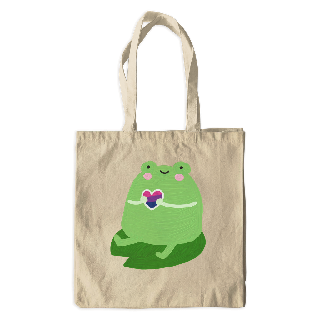 Frog Lurves You Canvas Tote Bags - Bisexual Love