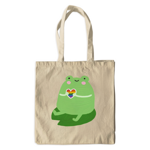 Frog Lurves You Canvas Tote Bags - Gay Pride Love