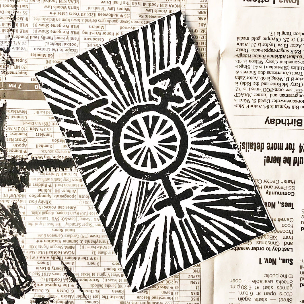 Trans Symbol Linocut Print in Black • Transgender Art Print - HALF OFF