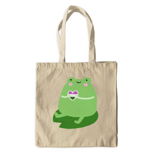 Frog Lurves You Canvas Tote Bags - Genderqueer Pride Love