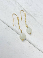 Load image into Gallery viewer, Faceted Morganite Coin Drop Earrings
