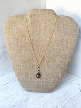 Load image into Gallery viewer, Tiger&#39;s Eye &amp; Black Glass Necklace
