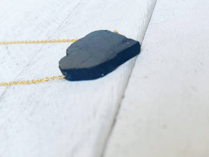 Obsidian Slab Necklace