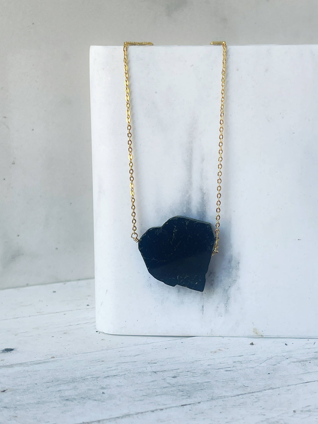 Obsidian Slab Necklace