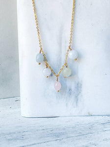 Faceted Morganite Chandelier Necklace