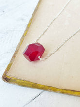 Load image into Gallery viewer, Red Dyed Quartz Nugget Necklace
