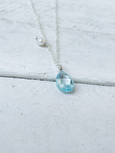 Load image into Gallery viewer, Natural Blue Topaz &amp; Pearl Necklace
