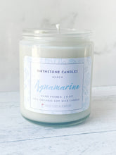 Load image into Gallery viewer, March Birthstone Organic Soy Wax Candle with Natural Aquamarine
