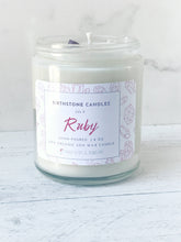 Load image into Gallery viewer, July Birthstone Organic Soy Wax Candle with Natural Ruby
