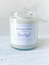 Load image into Gallery viewer, February Birthstone Organic Soy Wax Candle with Natural Amethyst
