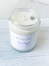 Load image into Gallery viewer, February Birthstone Organic Soy Wax Candle with Natural Amethyst
