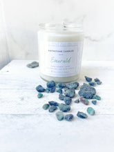 Load image into Gallery viewer, May Birthstone Organic Soy Wax Candle with Natural Emerald
