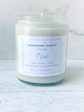 Load image into Gallery viewer, October Birthstone Organic Soy Wax Candle with Natural Opal
