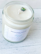Load image into Gallery viewer, October Birthstone Organic Soy Wax Candle with Natural Opal
