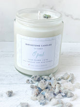 Load image into Gallery viewer, October Birthstone Organic Soy Wax Candle with Natural Opal
