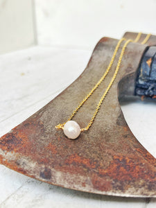Birthstone Necklace - June - Pearl