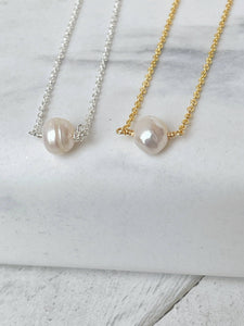 Birthstone Necklace - June - Pearl