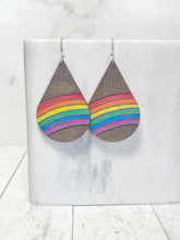 Load image into Gallery viewer, You&#39;re Goddamn Perfect Wooden Rainbow Earrings
