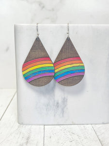 You're Goddamn Perfect Wooden Rainbow Earrings