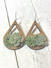 Load image into Gallery viewer, Sweet and Succulent Wooden Earrings
