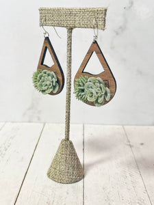 Sweet and Succulent Wooden Earrings
