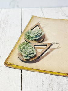 Sweet and Succulent Wooden Earrings
