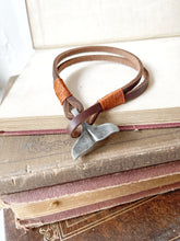 Load image into Gallery viewer, Whale Tail Cowhide Leather Bracelet - Brown
