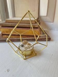 Gems & Geometry Candle Holders - Smoky Quartz & Obsidian