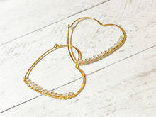 Load image into Gallery viewer, Happy Valentine&#39;s To Me Heart Hoop Earrings
