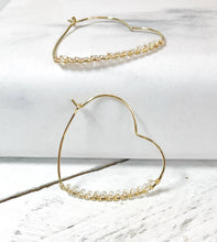 Load image into Gallery viewer, Happy Valentine&#39;s To Me Heart Hoop Earrings
