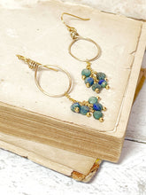 Load image into Gallery viewer, Lapis Cluster Earrings
