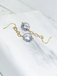 Lilac Glass Flower Earrings