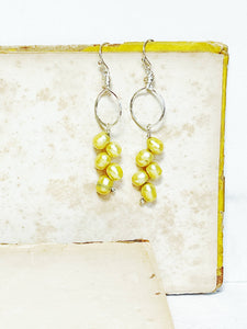 Yellow Pearl Vine Earrings