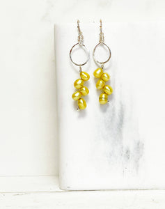 Yellow Pearl Vine Earrings