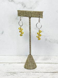 Yellow Pearl Vine Earrings